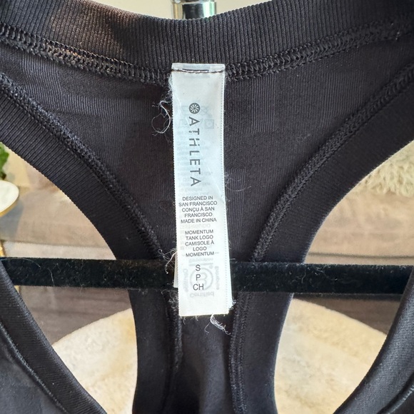 Athleta Momentum Tank Top Black Logo Racerback Athletic Workout Size Small - Picture 5 of 9